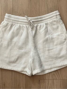 Aritzia White Fleece Athletic Shorts